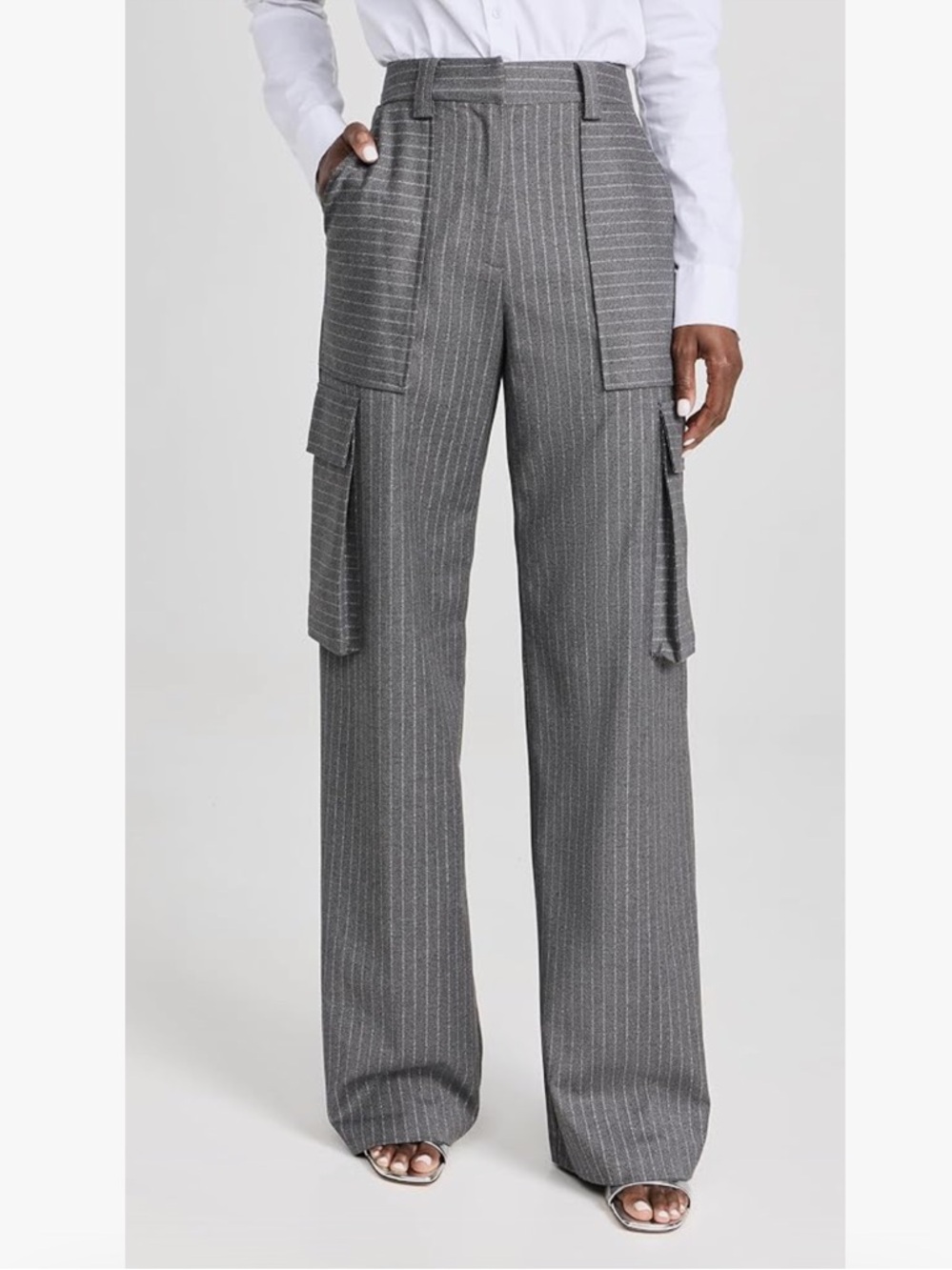 Ramy Brook grey pinstripe cargo pants